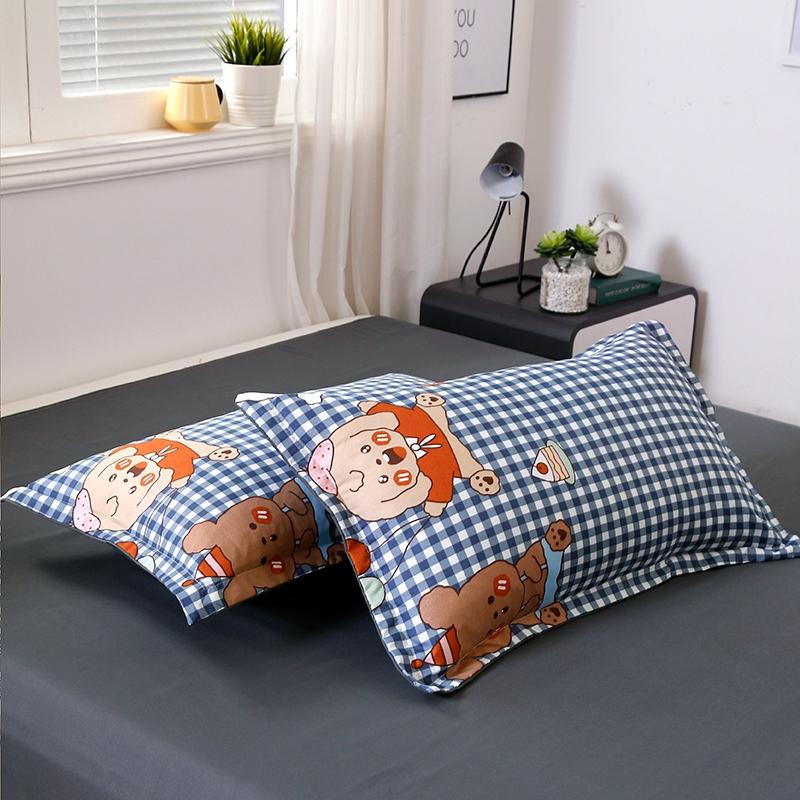 Checkered Blue and Bears on Grey Bedding Set