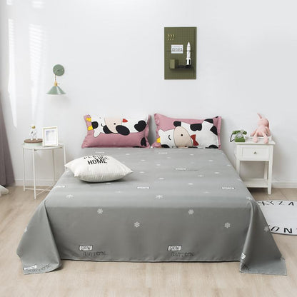 Cheerful 'Hi' Cow Pink & Grey Bedding Set