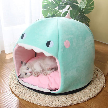 Chonky Kawaii Dinosaur Cave Cat Dog Bed