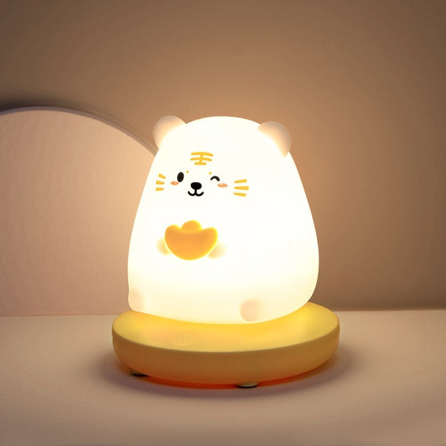 Chubby Kawaii Bunny Panda Pig Tiger LED Night Light Collection