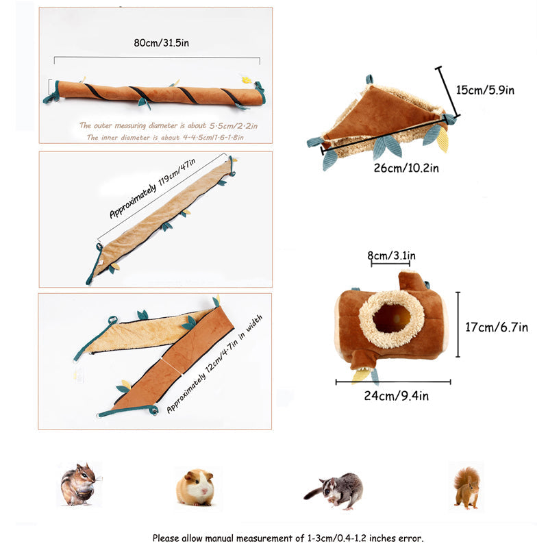 Comfortable Hanging Trunk Tubes Tree Hamster Jungle Set