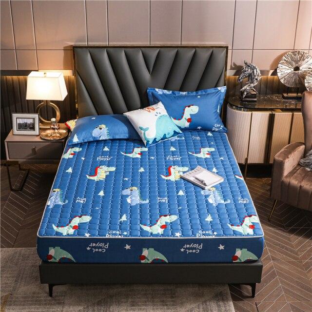 Cool Dino Quilted Fitted Bedsheet