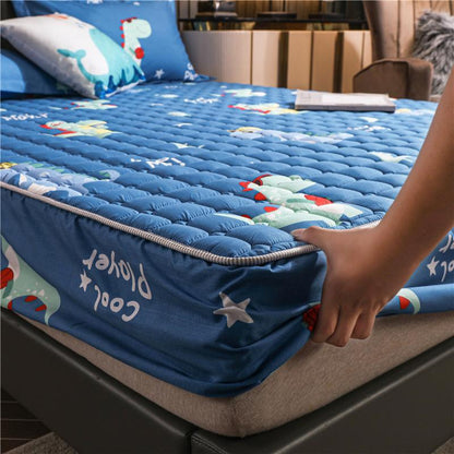 Cool Dino Quilted Fitted Bedsheet