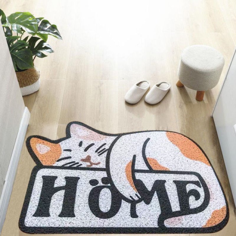 Cute Welcome Cats and Fruits Mat