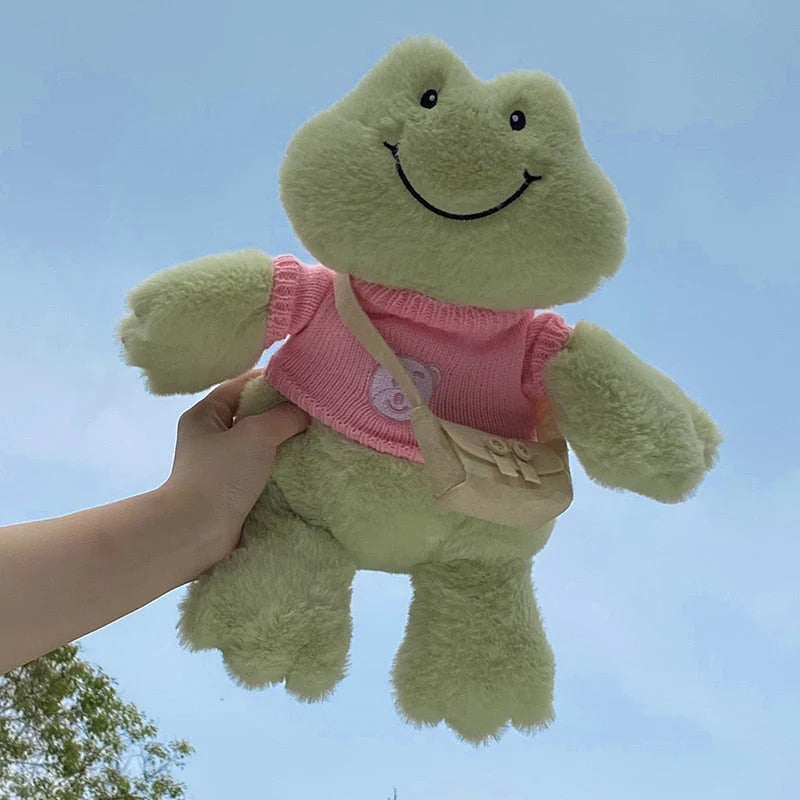 Fluffy Kawaii Cheerful Frog Stuffed Animals Plushie Collection