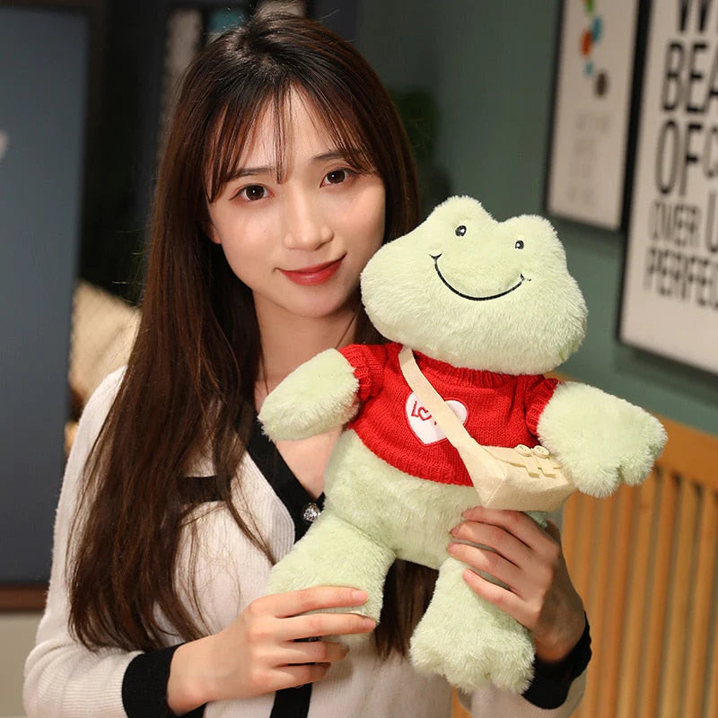 Fluffy Kawaii Cheerful Frog Stuffed Animals Plushie Collection