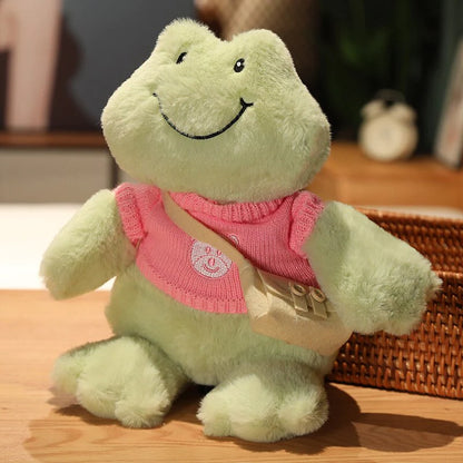 Fluffy Kawaii Cheerful Frog Stuffed Animals Plushie Collection