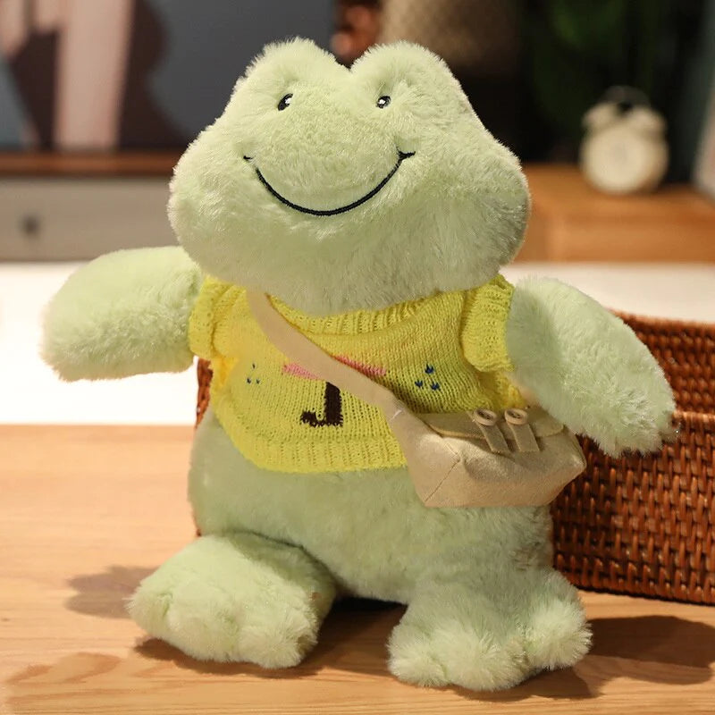 Fluffy Kawaii Cheerful Frog Stuffed Animals Plushie Collection