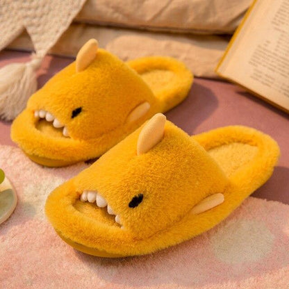 Fluffy Shark Open-toe Plush Slippers