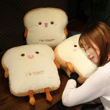 Fluffy Kawaii Toastie Bread Hand Warmer Stuffed Toys Plushies