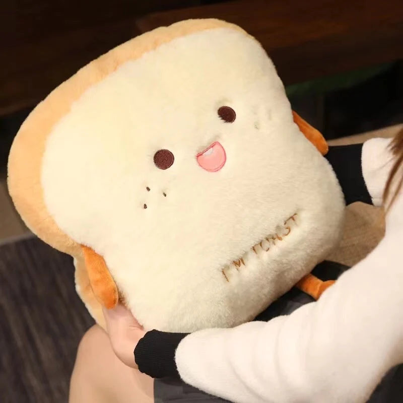 Fluffy Kawaii Toastie Bread Hand Warmer Stuffed Toys Plushies