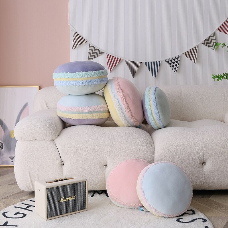 French Kawaii Pastel Macaron Cushion Stuffed Toys Plushies