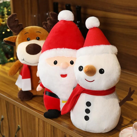 Friendly Kawaii Santa Reindeer Snowman Stuffed Toys Plushies