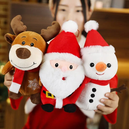 Friendly Kawaii Santa Reindeer Snowman Stuffed Toys Plushies