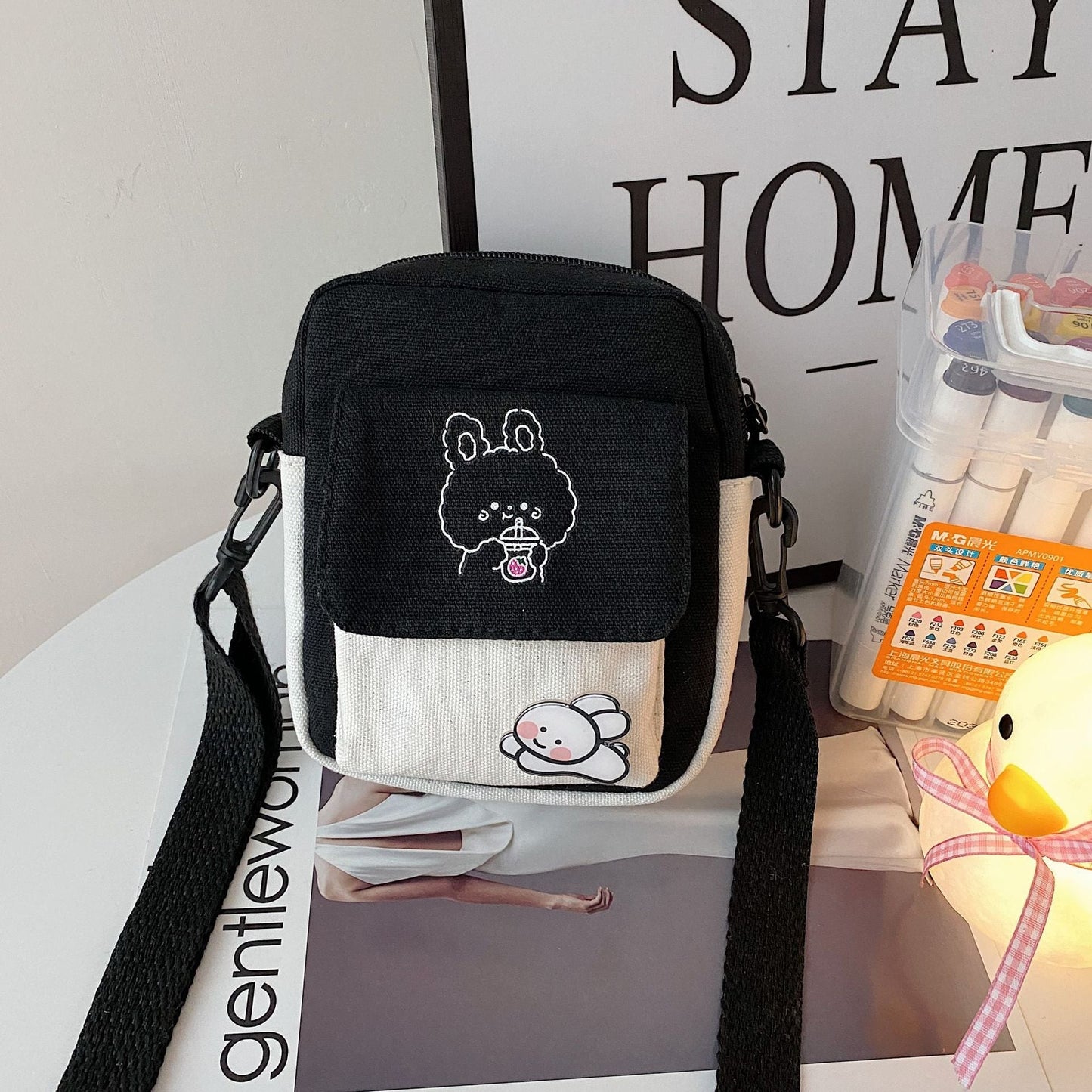 Funny Bunny Canvas Side Bag | NEW