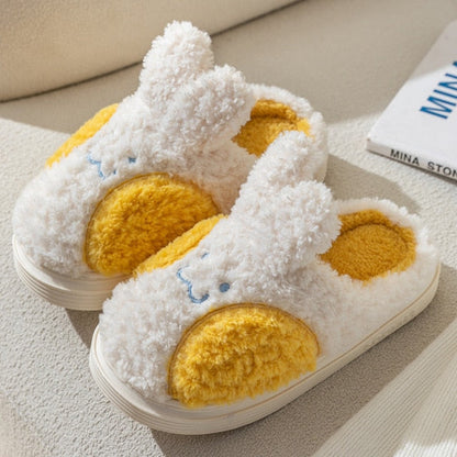 Fuzzy Cheeky Bunny Plush Slippers