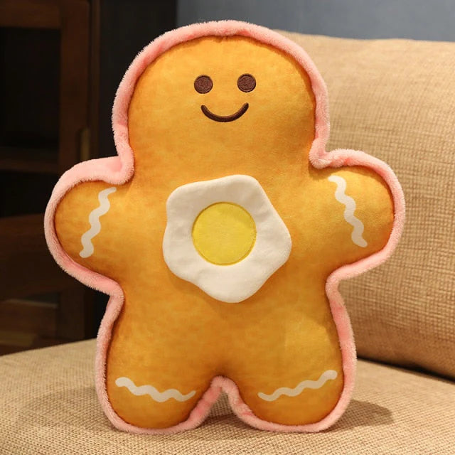 Gingerbread Kawaii Stuffed Toy Couple with Egg Plushies