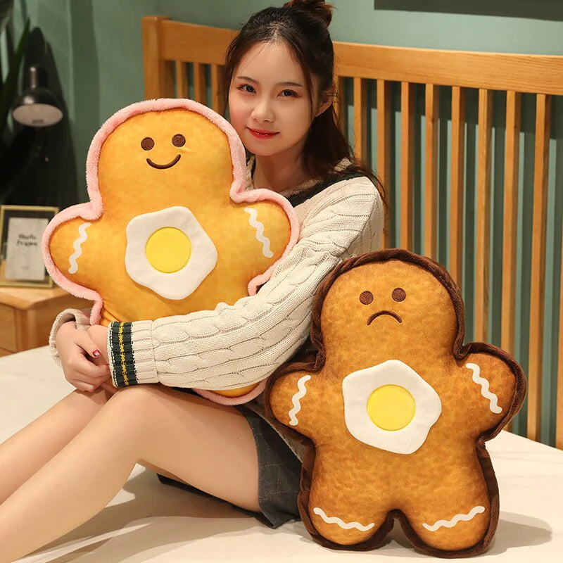 Gingerbread Kawaii Stuffed Toy Couple with Egg Plushies