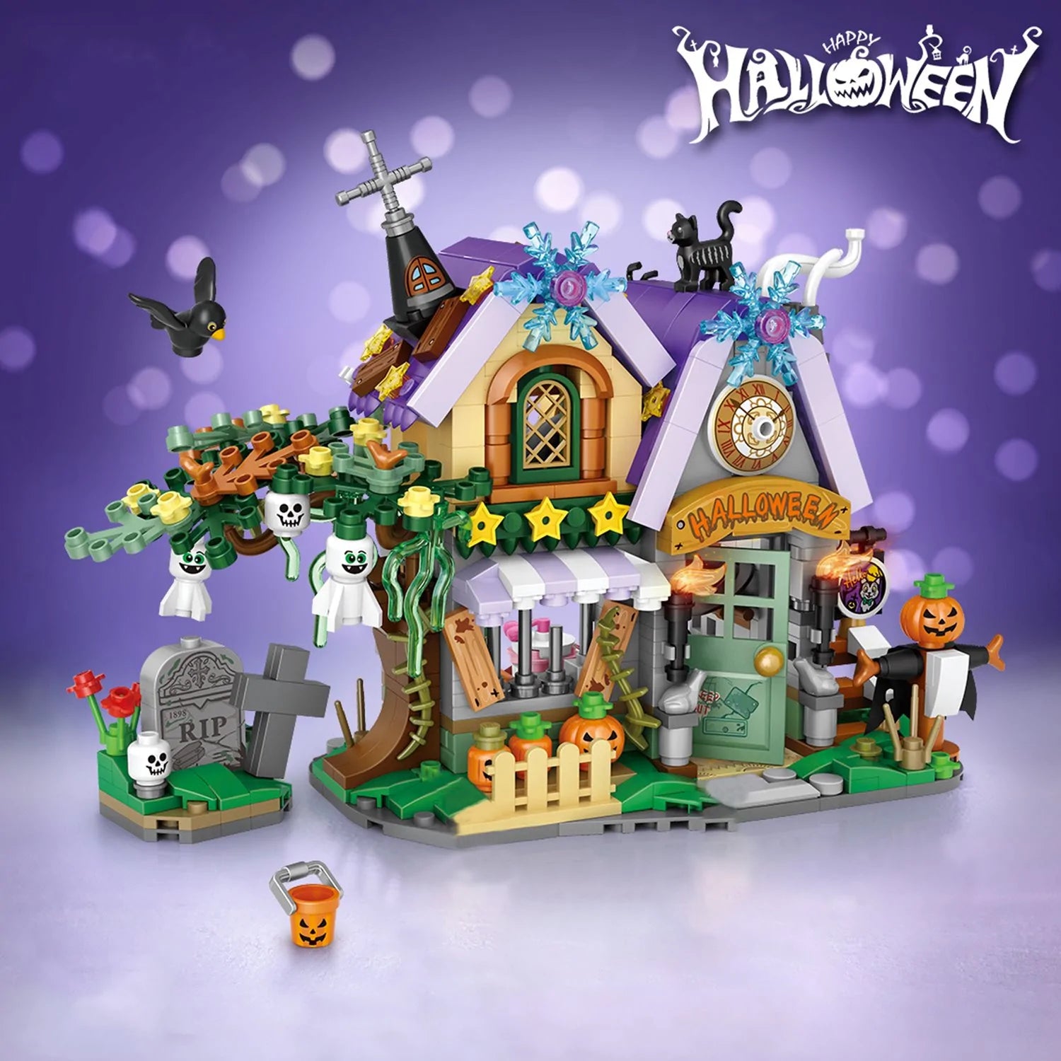 Halloween Hut & Carriage A Spooky Nano Building Block Set