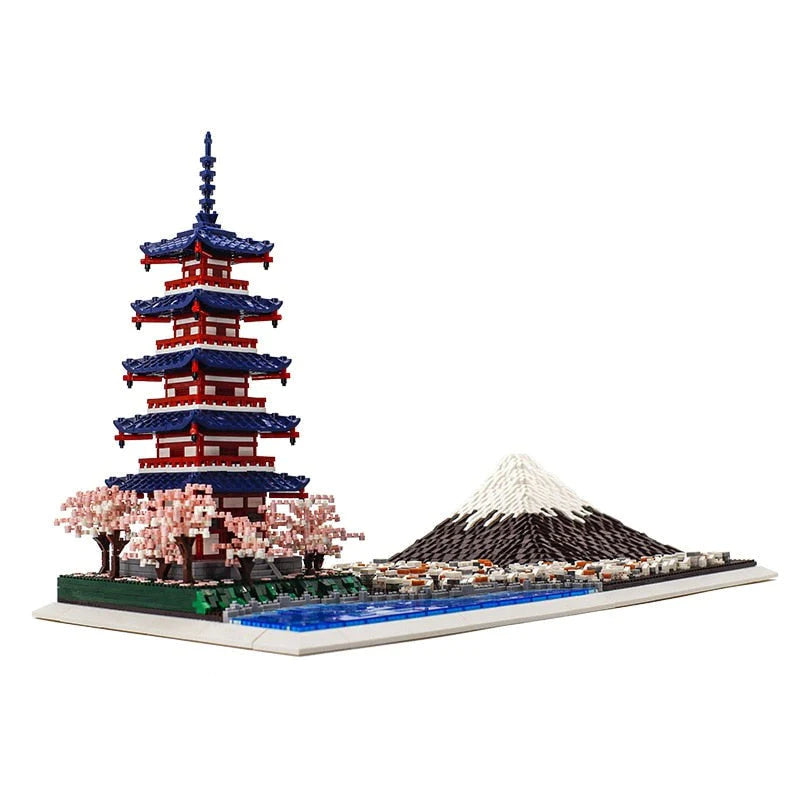 Mount. Chureito Pagoda & Japan Mount. Fuji Nano Building Blocks