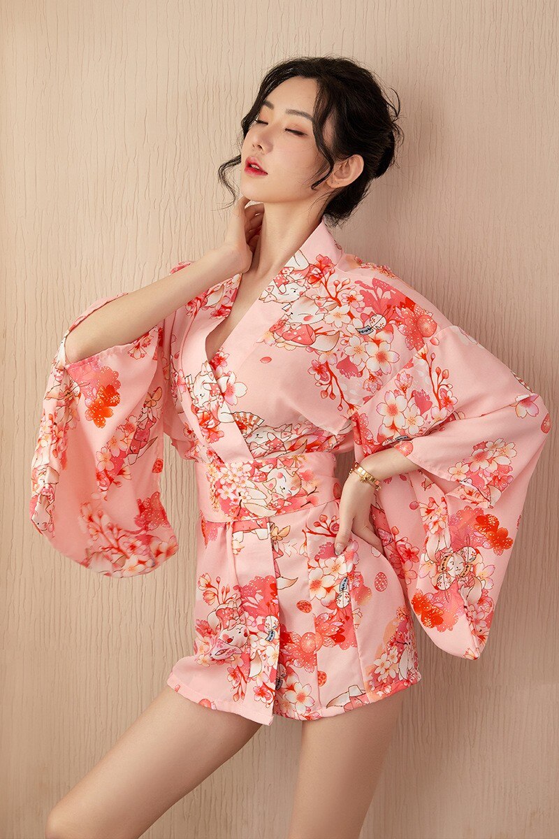 Japanese Cherry Blossom Sakura Pink Kimono
