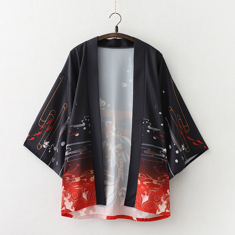 Japanese Great Koi of Torii Gate Women's Kimono Cardigan | NEW