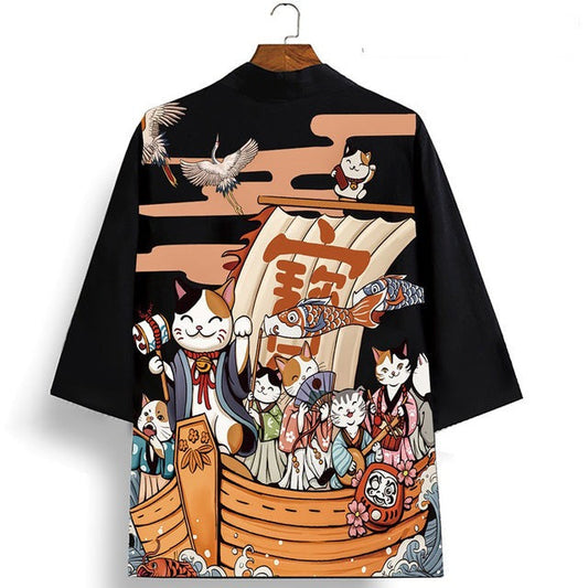 Japanese Kimono Cruise Lucky Cats