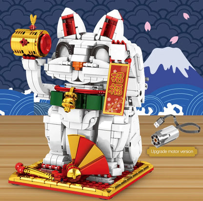 Cute Japanese Lucky Cat Building Blocks Set