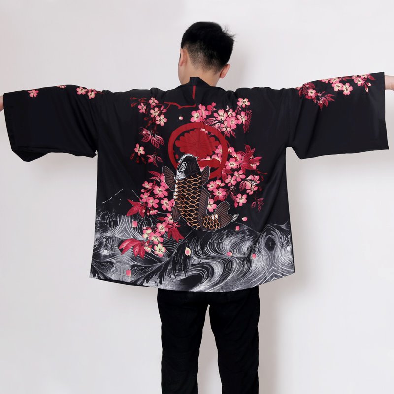 Japanese Magnificent Koi Kanagawa Waves Unisex Kimono