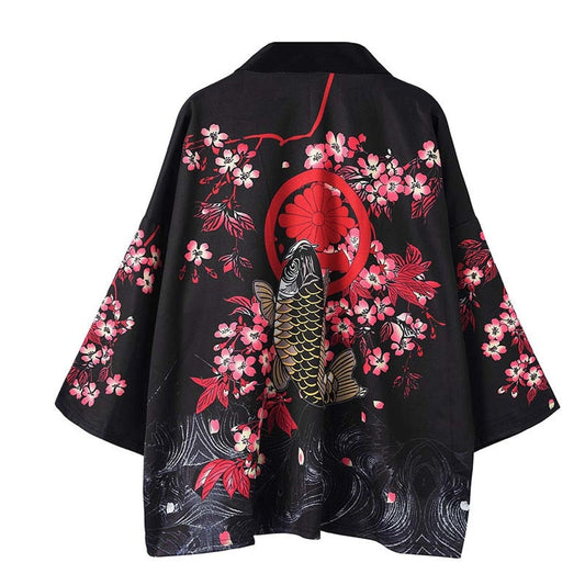 Japanese Magnificent Koi Kanagawa Waves Unisex Kimono