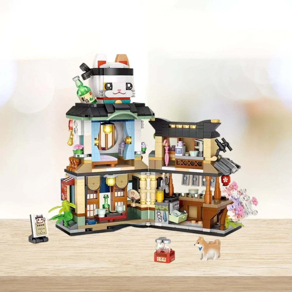 Micro Building Sets Japanese Ramen Bar Seafood Store