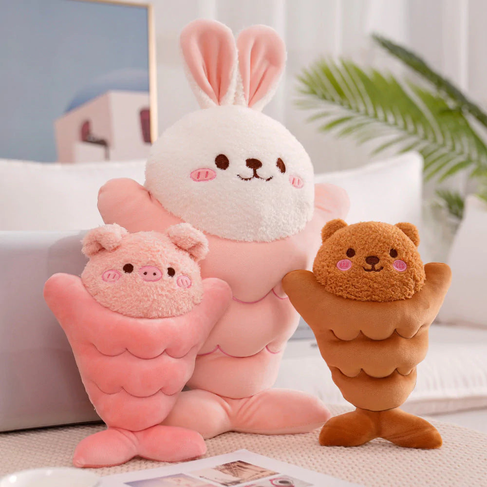 Japanese Taiyaki Fish-Shaped Bunny Pig Bear Stuffed Animals Plushie Collection