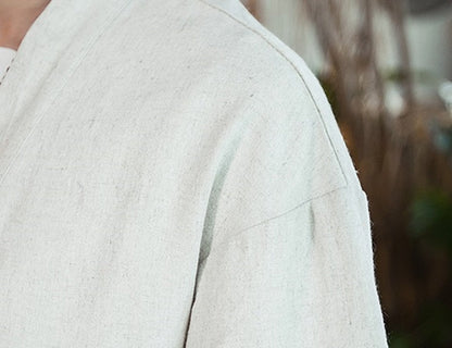 Japanese-themed Navy Pattern Black White Men's Haori Yukata Kimono Jacket