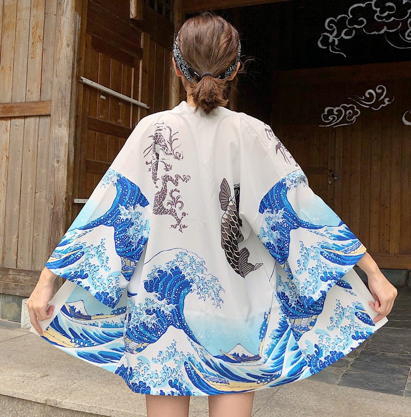 Japanese Women Kimono Day and Night Koi