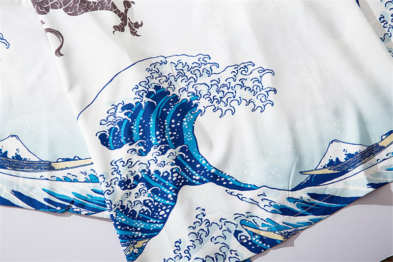 Japanese Women Kimono Great Waves