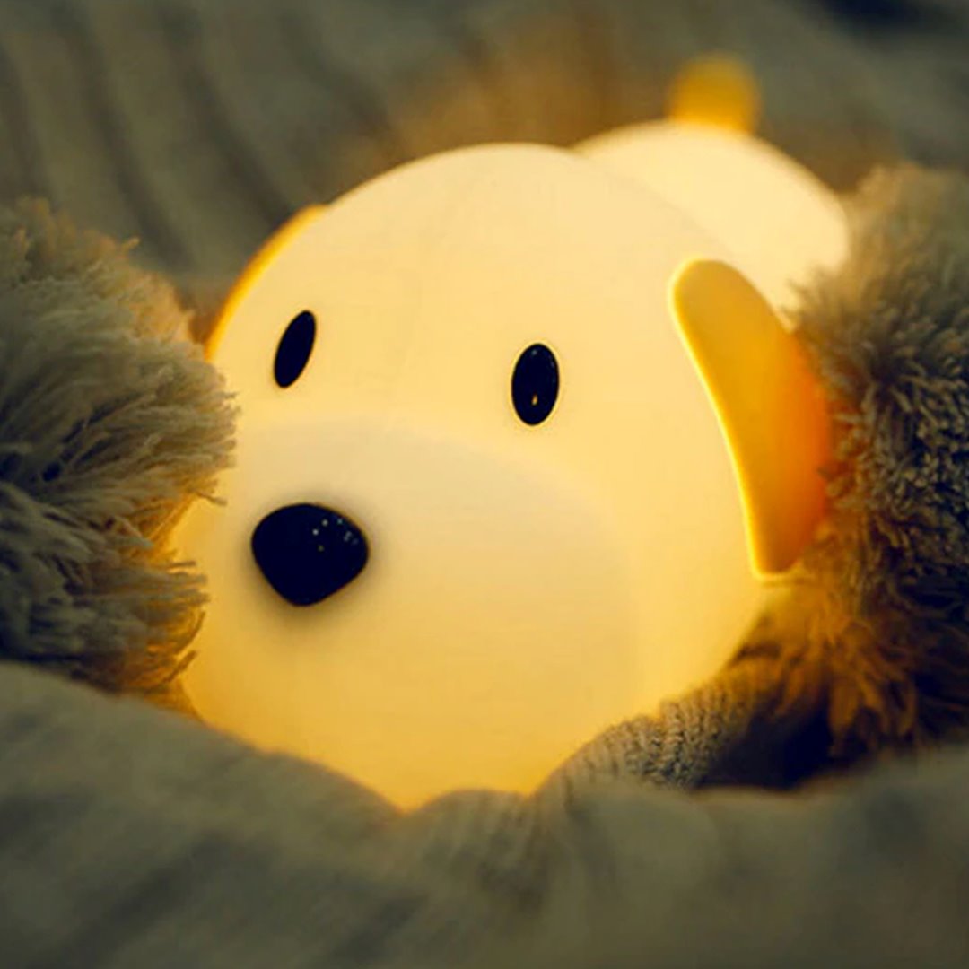 Kawaii Dog LED Night Light with Timer & Dimmer