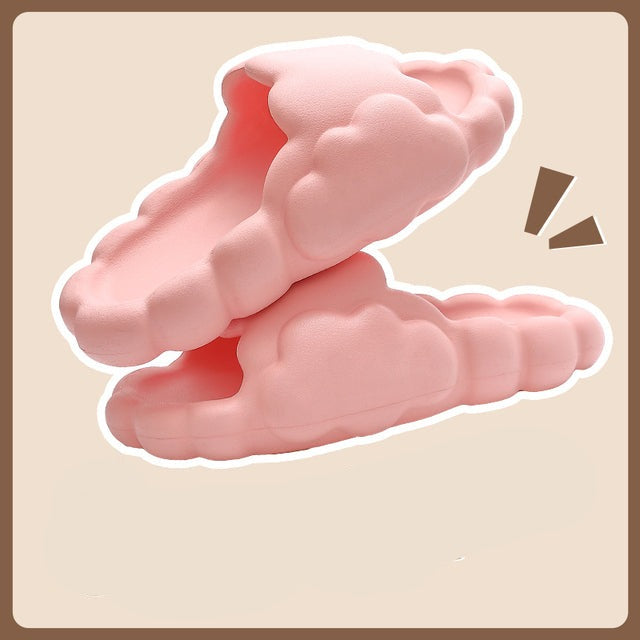 Kawaii Pastel Cloud Thick Sole Open-Toe Slippers
