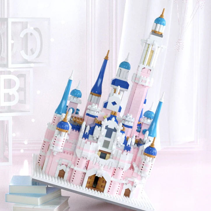 Kawaii Pink Princess Light up Palace Castle Nano Building Set