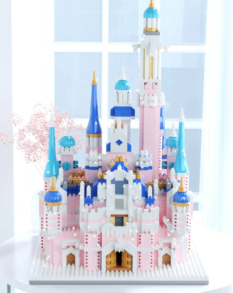 Kawaii Pink Princess Light up Palace Castle Nano Building Set