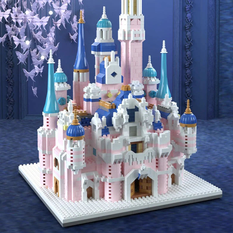 Kawaii Pink Princess Light up Palace Castle Nano Building Set