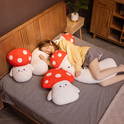 Kawaii Red Spotted Mushroom Family Plushies