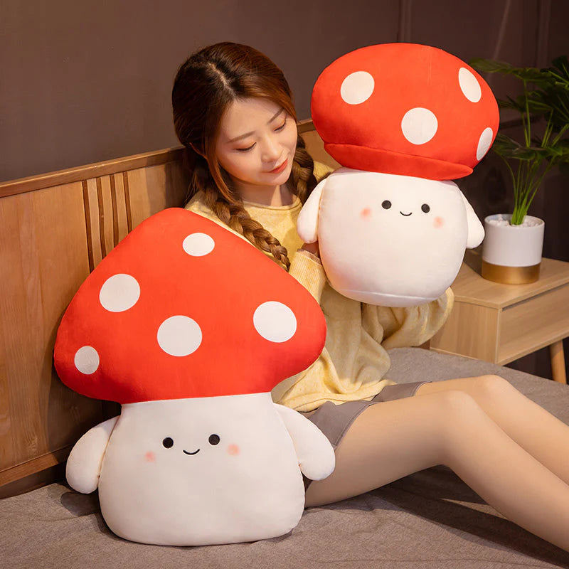 Kawaii Red Spotted Mushroom Family Plushies