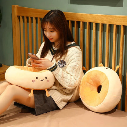 Kawaii Round Bread Cushion Pillow Plushie