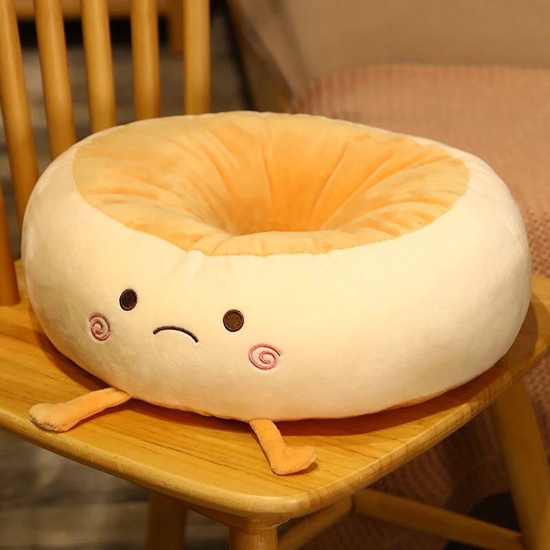Kawaii Round Bread Cushion Pillow Plushie