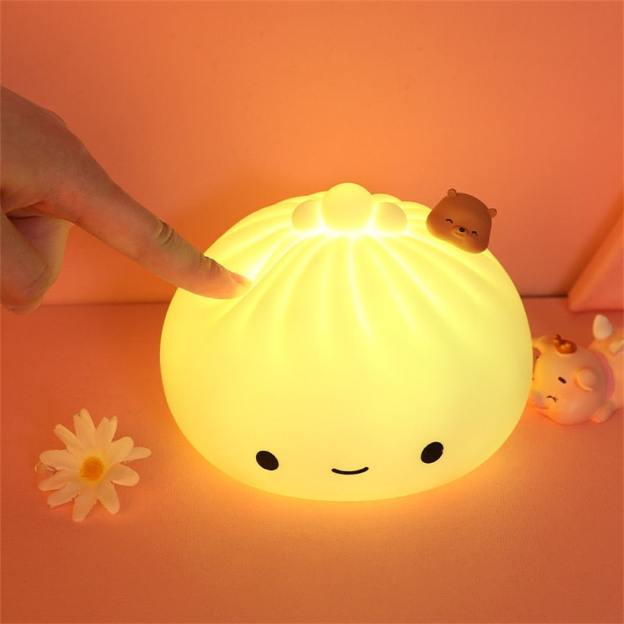 Kawaii Steamed Bao Bun Buddy LED Night Light