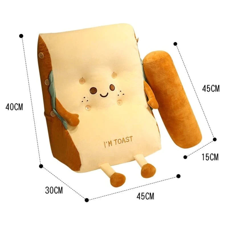 Kawaii Toasted Bread Back Support Plushie