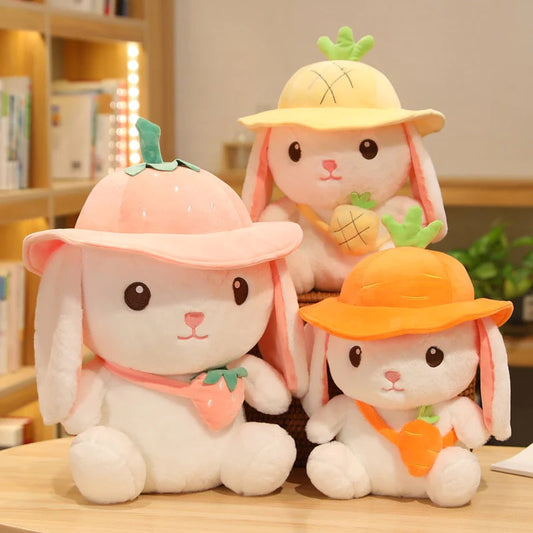 Kawaii White Adventure Bunny Stuffed Animal Plushies Family