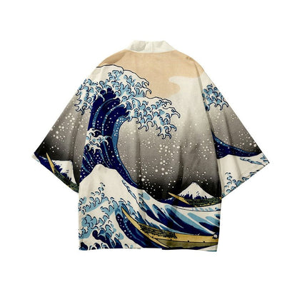 Kimono Japanese Great Wave and Mighty Koi