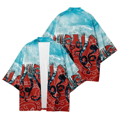 Kimono Japanese Octopus Prints