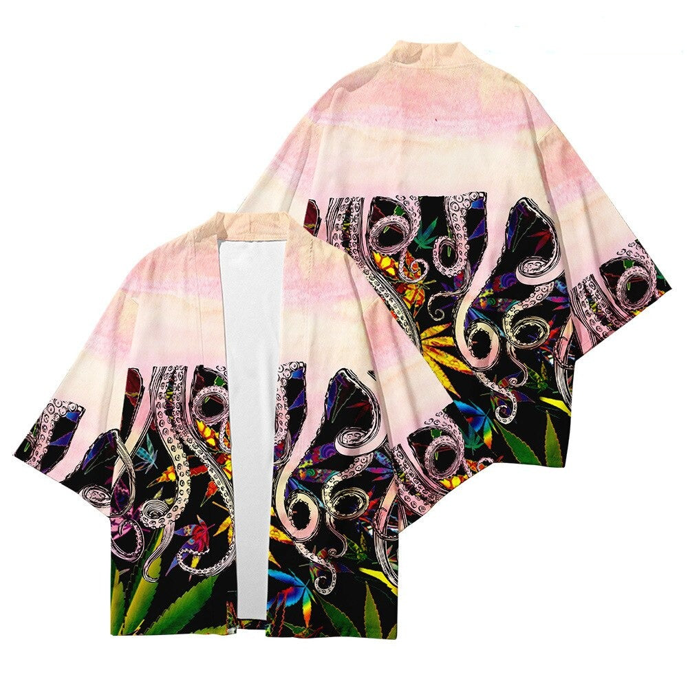 Kimono Japanese Octopus Prints